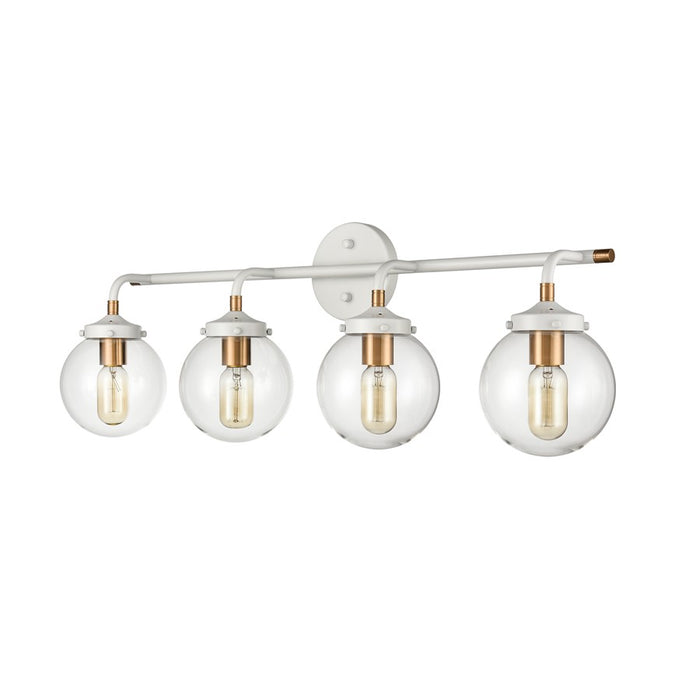 Atlas Lighting Boudreaux 33'' Wide 4Lt Vanity Light, White/Clear