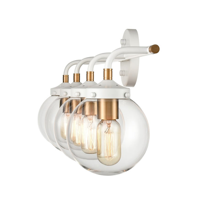 Atlas Lighting Boudreaux 33'' Wide 4Lt Vanity Light, White/Clear