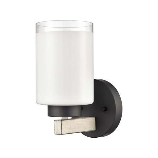 Atlas Lighting Briggs 5'' Wide 1Lt Vanity Light, Black/White