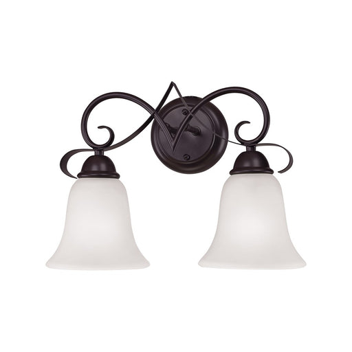 Atlas Lighting Brighton 11'' High 2Lt Vanity Light, Bronze/White