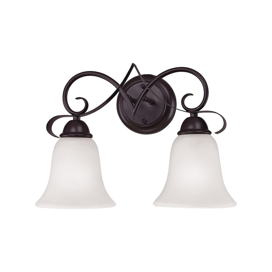 Atlas Lighting Brighton 11'' High 2Lt Vanity Light, Bronze/White