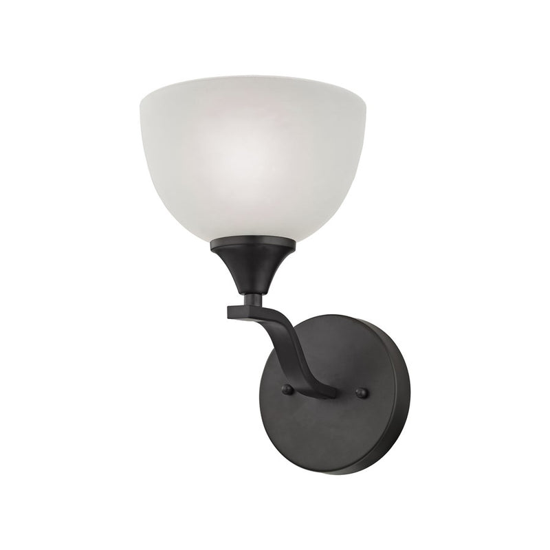 Atlas Lighting Bristol Lane 6in 1-Light Vanity Light | Transitional Oil Rubbed Bronze and White Glass | Bathroom Vanity | Model WL11228-BN
