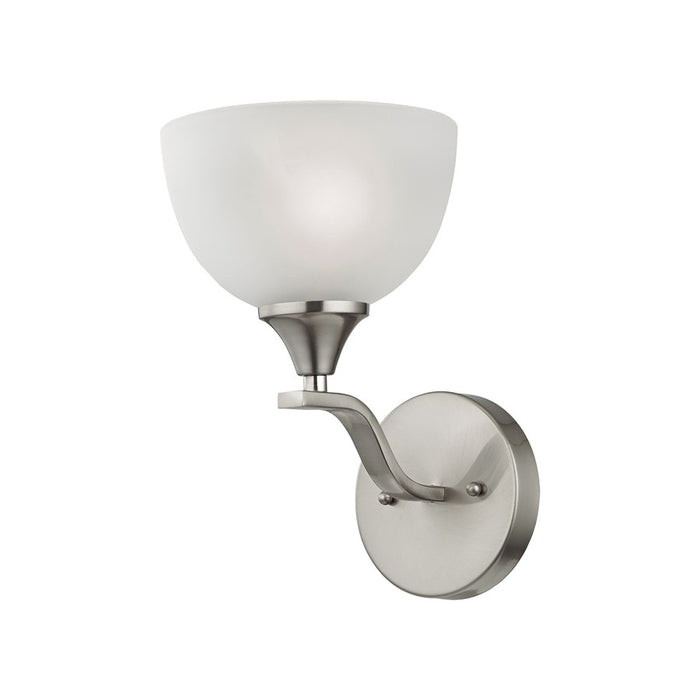 Atlas Lighting Bristol Lane 6'' Wide 1Lt Vanity Light, Nickel/White