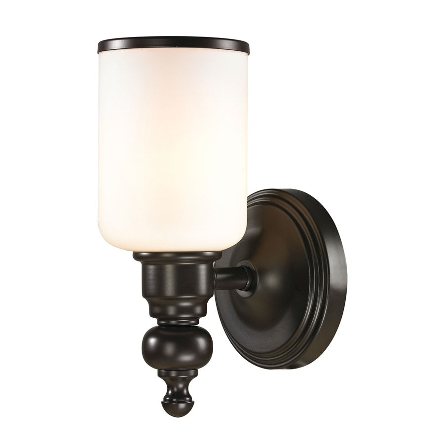 Atlas Lighting Bristol Way 10'' High 1Lt Sconce, Bronze/White