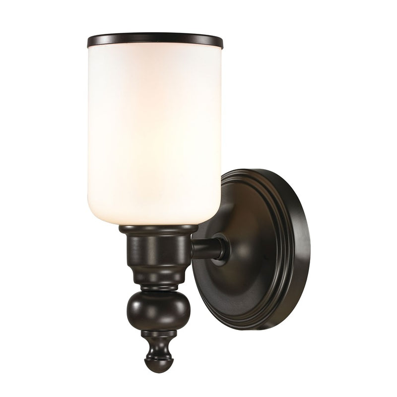 Atlas Lighting Bristol Way 5in 1-Light Wall Sconce | Traditional Oil Rubbed Bronze and Frosted Glass | Bathroom Vanity & Hallway | Model WL11229-BZ
