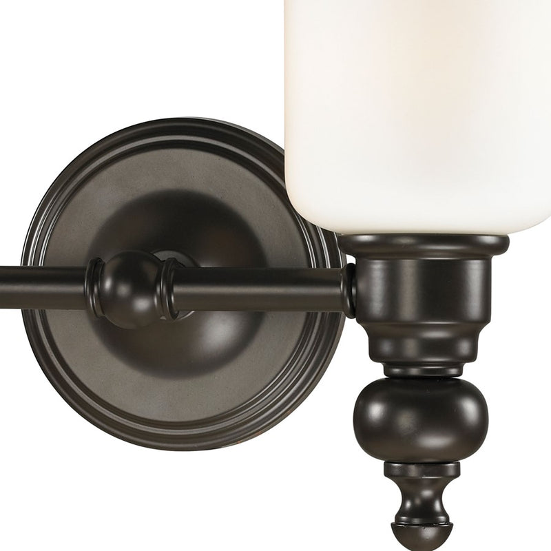 Atlas Lighting Bristol Way 13in 2-Light Vanity Light | Traditional Oil Rubbed Bronze and White Glass | Bathroom Vanity | Model WL11230-BZ