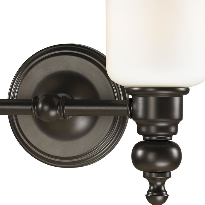 Atlas Lighting Bristol Way 13'' Wide 2Lt Vanity Light, Bronze/White