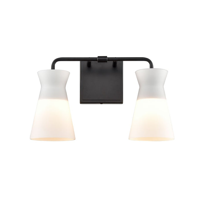 Atlas Lighting Brookville 15'' Wide 2Lt Vanity Light, Black/White