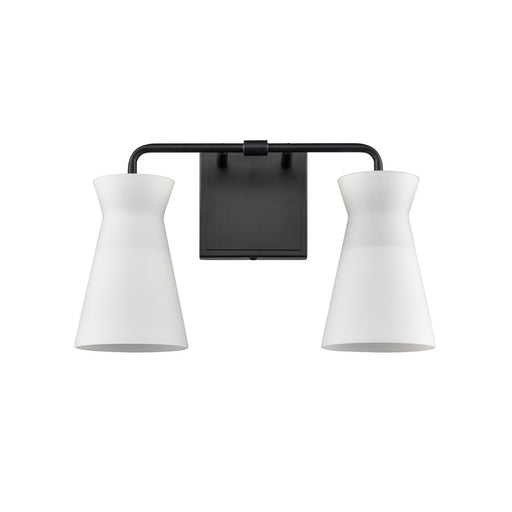 Atlas Lighting Brookville 15'' Wide 2Lt Vanity Light, Black/White