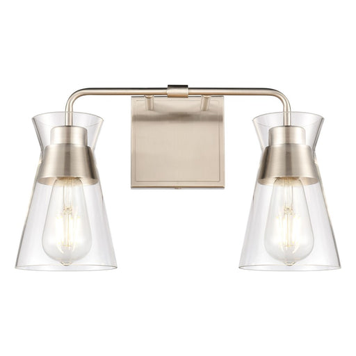 Atlas Lighting Brookville 15'' Wide 2Lt Vanity Light, Nickel/Clear