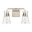 Atlas Lighting Brookville 15'' Wide 2Lt Vanity Light, Nickel/Clear