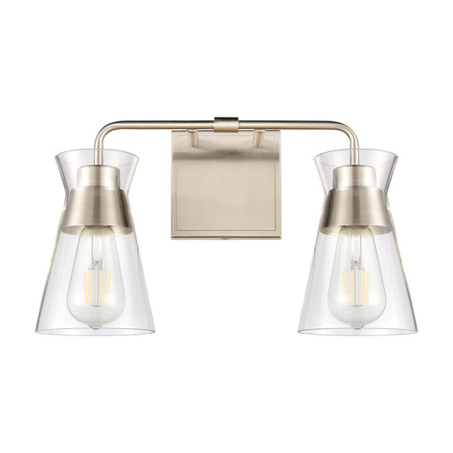 Atlas Lighting Brookville 15'' Wide 2Lt Vanity Light, Nickel/Clear