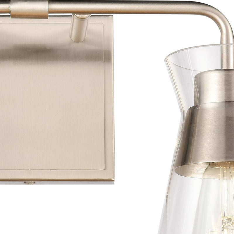 Atlas Lighting Brookville 15'' Wide 2Lt Vanity Light, Nickel/Clear