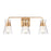 Atlas Lighting Brookville 22'' Wide 3Lt Vanity Light, Brass/Clear