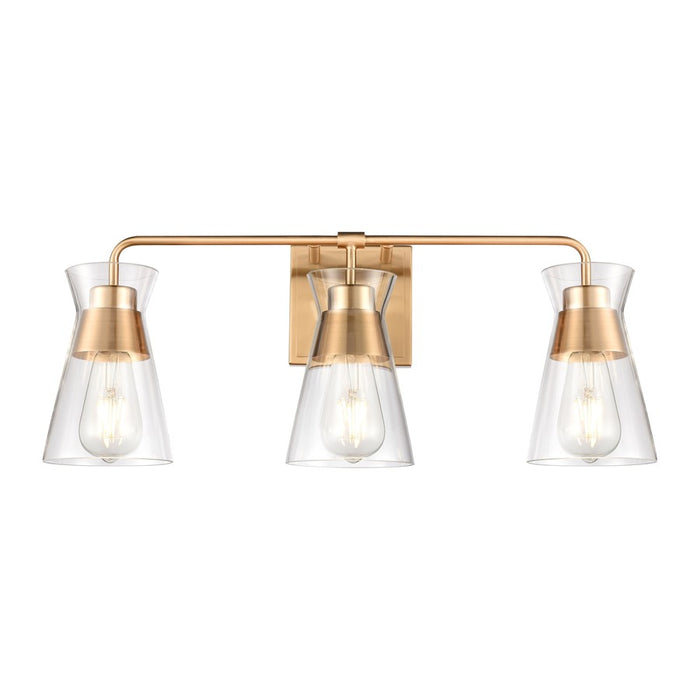 Atlas Lighting Brookville 22'' Wide 3Lt Vanity Light, Brass/Clear