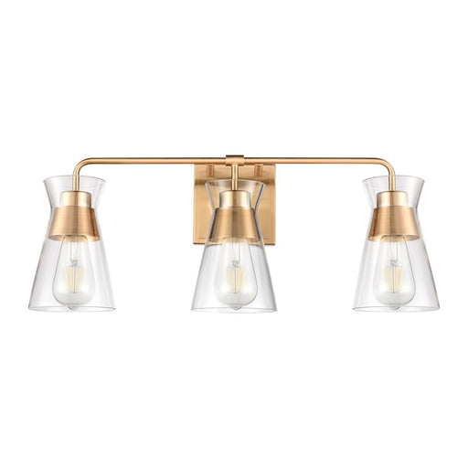 Atlas Lighting Brookville 22'' Wide 3Lt Vanity Light, Brass/Clear