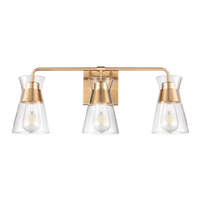 Atlas Lighting Brookville 22'' Wide 3Lt Vanity Light, Brass/Clear