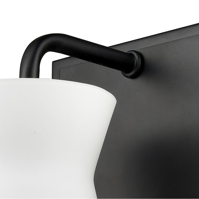 Atlas Lighting Brookville 9'' High 1Lt Sconce, Matte Black/White