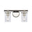 Atlas Lighting Burrow 15'' Wide 2Lt Vanity Light, Nickel/Clear