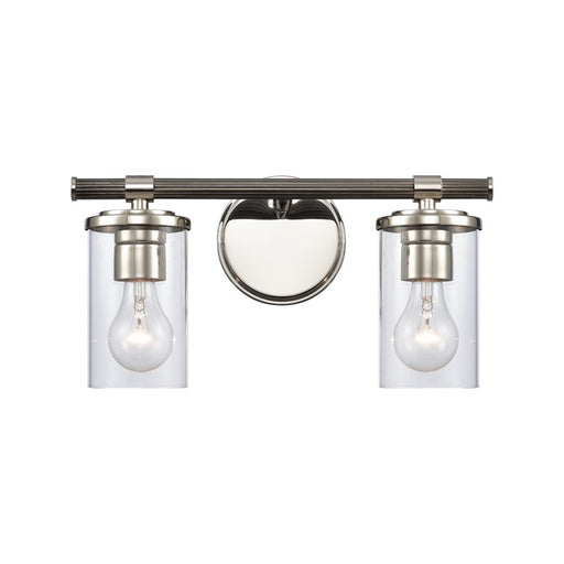 Atlas Lighting Burrow 15'' Wide 2Lt Vanity Light, Nickel/Clear