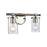 Atlas Lighting Burrow 15'' Wide 2Lt Vanity Light, Nickel/Clear