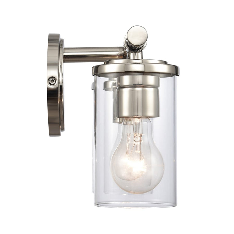 Atlas Lighting Burrow 15'' Wide 2Lt Vanity Light, Nickel/Clear