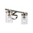 Atlas Lighting Burrow 15'' Wide 2Lt Vanity Light, Nickel/Clear