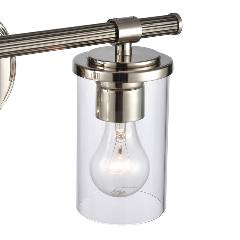 Atlas Lighting Burrow 15'' Wide 2Lt Vanity Light, Nickel/Clear
