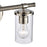 Atlas Lighting Burrow 15'' Wide 2Lt Vanity Light, Nickel/Clear