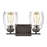 Atlas Lighting Calistoga 14'' Wide 2Lt Vanity Light, Bronze/Clear