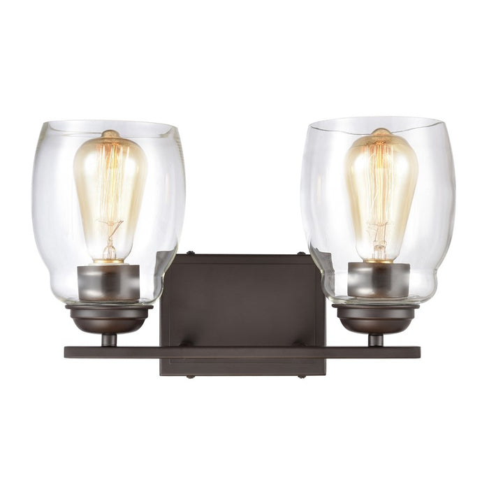 Atlas Lighting Calistoga 14'' Wide 2Lt Vanity Light, Bronze/Clear