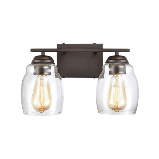 Atlas Lighting Calistoga 14'' Wide 2Lt Vanity Light, Bronze/Clear
