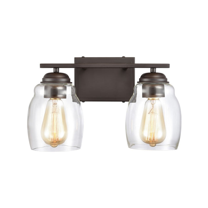 Atlas Lighting Calistoga 14'' Wide 2Lt Vanity Light, Bronze/Clear