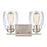 Atlas Lighting Calistoga 14'' Wide 2Lt Vanity Light, Nickel/Clear