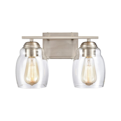 Atlas Lighting Calistoga 14'' Wide 2Lt Vanity Light, Nickel/Clear