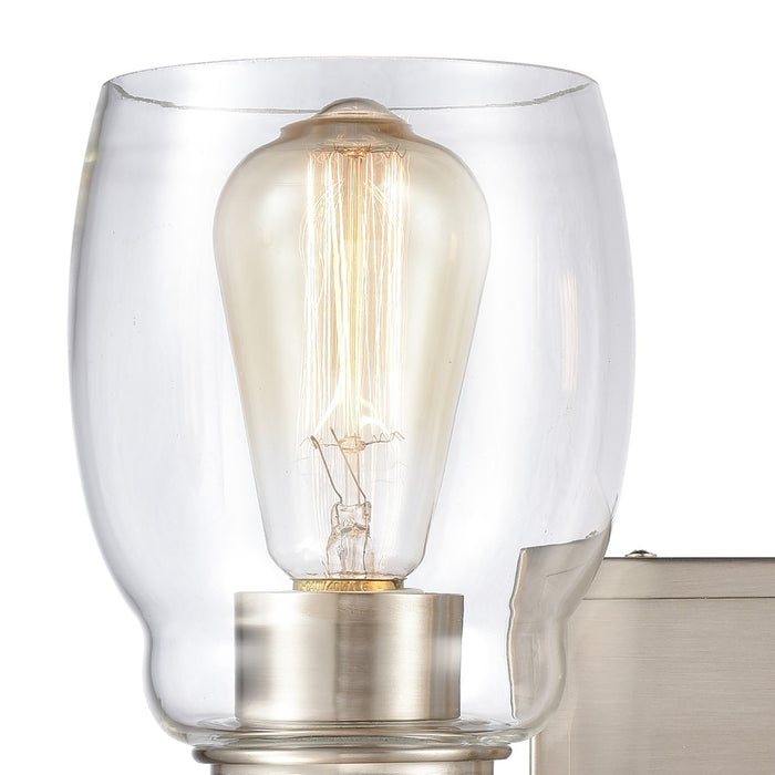 Atlas Lighting Calistoga 14'' Wide 2Lt Vanity Light, Nickel/Clear