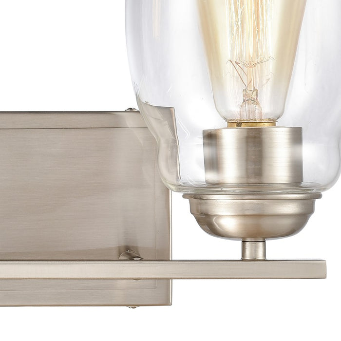 Atlas Lighting Calistoga 14'' Wide 2Lt Vanity Light, Nickel/Clear