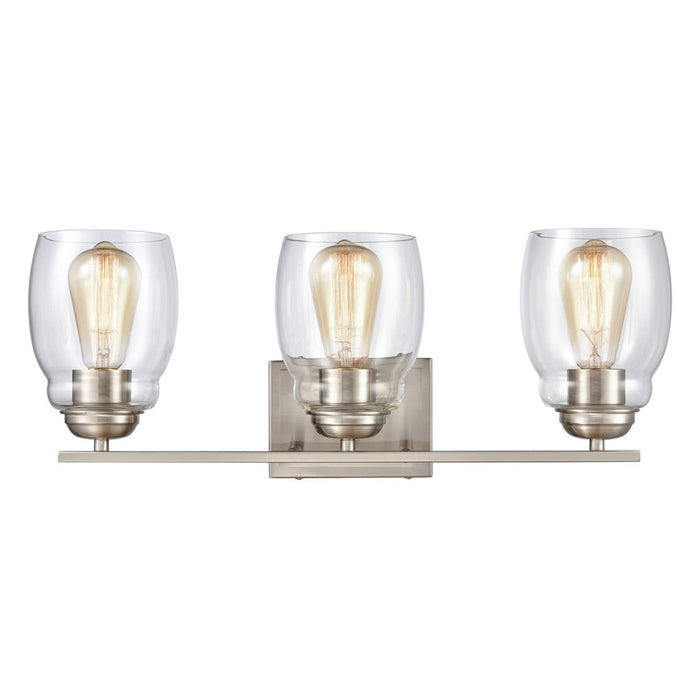 Atlas Lighting Calistoga 22'' Wide 3Lt Vanity Light, Nickel/Clear
