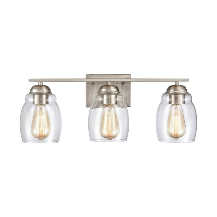 Atlas Lighting Calistoga 22'' Wide 3Lt Vanity Light, Nickel/Clear