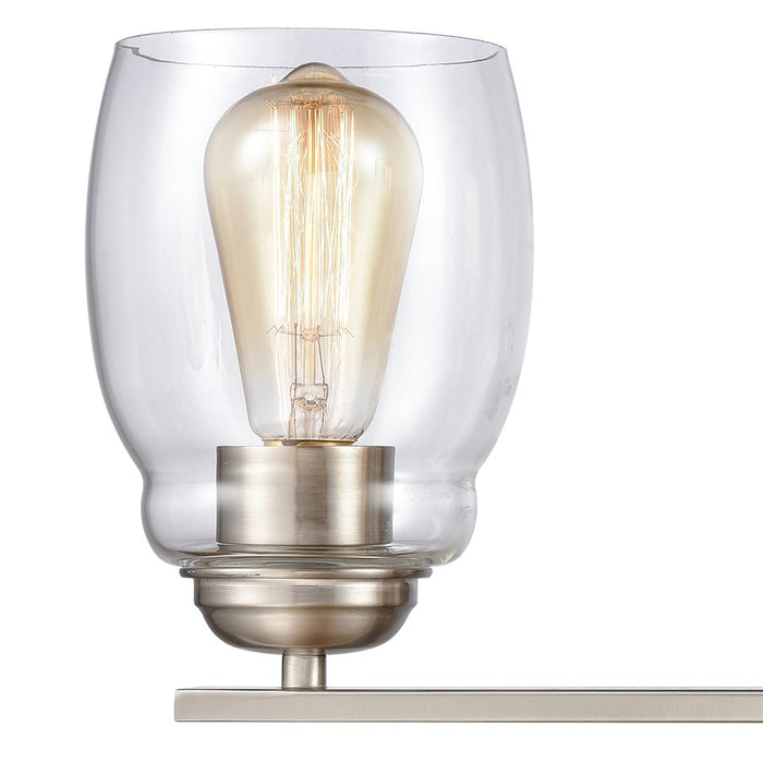 Atlas Lighting Calistoga 22'' Wide 3Lt Vanity Light, Nickel/Clear