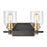 Atlas Lighting Cambria 13''W 2Lt Vanity Light, Matte Black/Clear