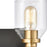 Atlas Lighting Cambria 13''W 2Lt Vanity Light, Matte Black/Clear