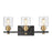 Atlas Lighting Cambria 20''W 3Lt Vanity Light, Matte Black/Clear