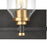 Atlas Lighting Cambria 20''W 3Lt Vanity Light, Matte Black/Clear