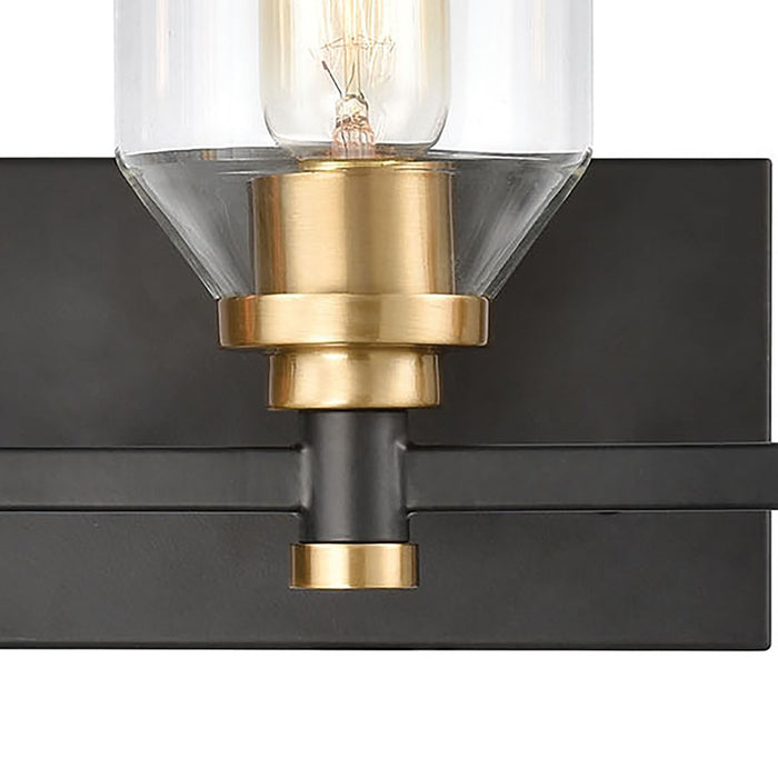 Atlas Lighting Cambria 20''W 3Lt Vanity Light, Matte Black/Clear