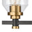 Atlas Lighting Cambria 20''W 3Lt Vanity Light, Matte Black/Clear