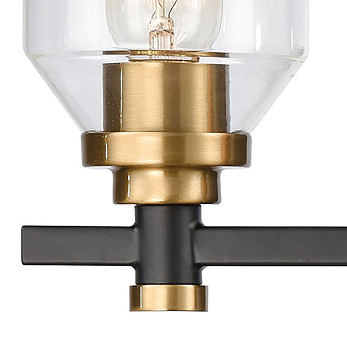 Atlas Lighting Cambria 20''W 3Lt Vanity Light, Matte Black/Clear