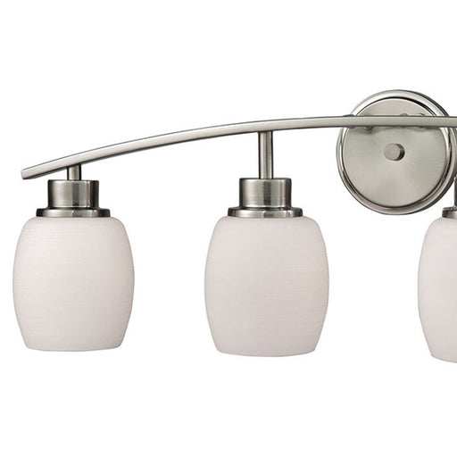 Atlas Lighting Casual Mission 28''W 4Lt Vanity Light, Nickel/White