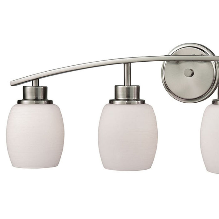 Atlas Lighting Casual Mission 28''W 4Lt Vanity Light, Nickel/White