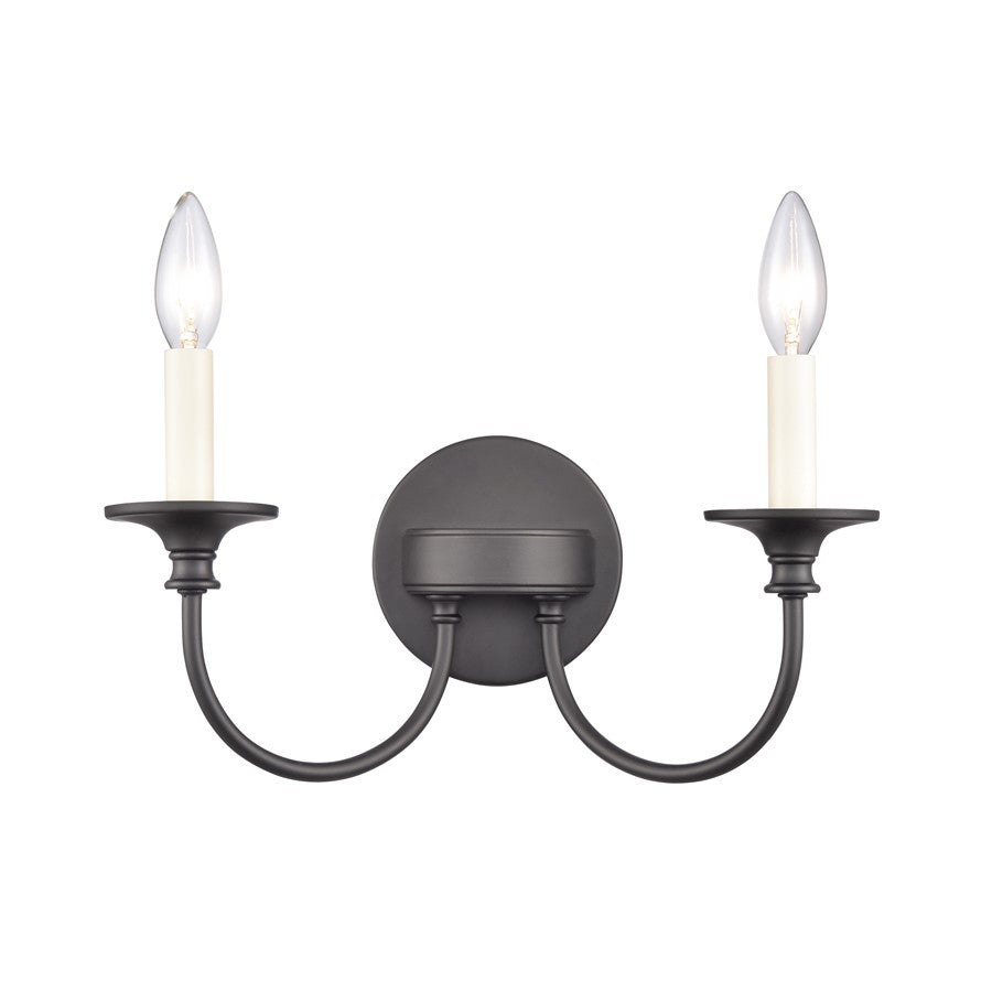 Atlas Lighting Cecil 14'' Wide 2Lt Vanity Light, Matte Black